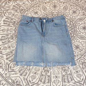 y2k light blue mid rise denim skirt